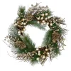Acorn and Pine Cone Flocked Pine Needle Artificial Christmas Wreath - 22" - Unlit