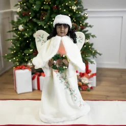 African American Animated and Musical Christmas Angel Figure - 24"
