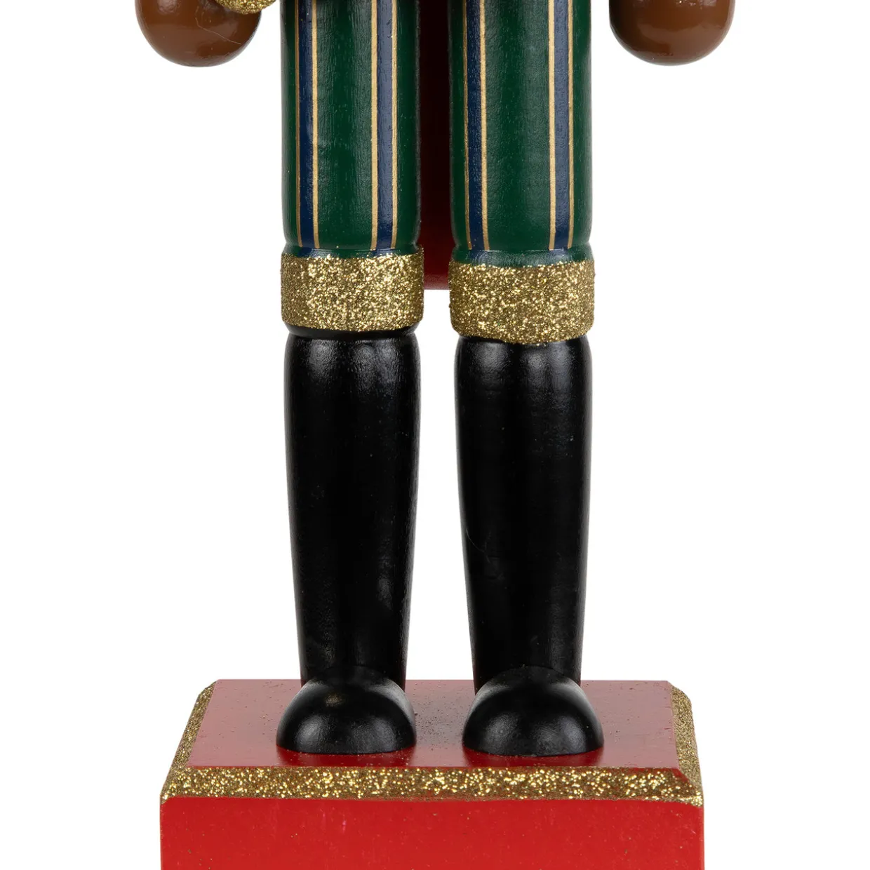 African American Nutcracker King Christmas Figure - 14.25" - Red and Green