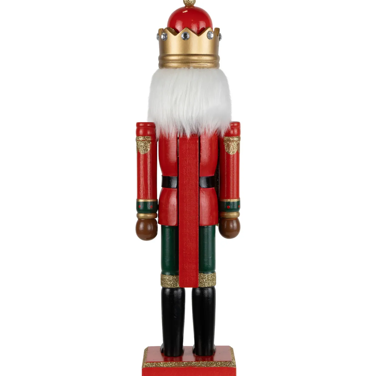 African American Nutcracker King Christmas Figure - 14.25" - Red and Green