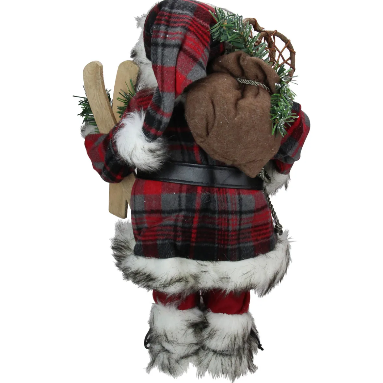 Alpine Chic Standing Santa Claus with Snowshoes and Skis Christmas Figure - 16"