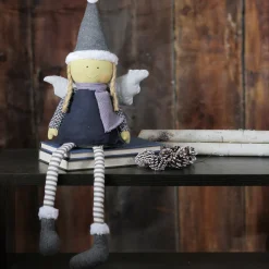 Angel Girl with Dangling Striped Legs Christmas Figure - 26.5