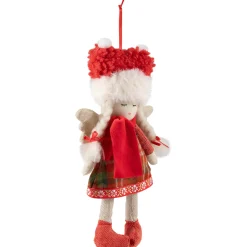 Angel Girl with Glittered Wings Christmas Ornament - 8.5