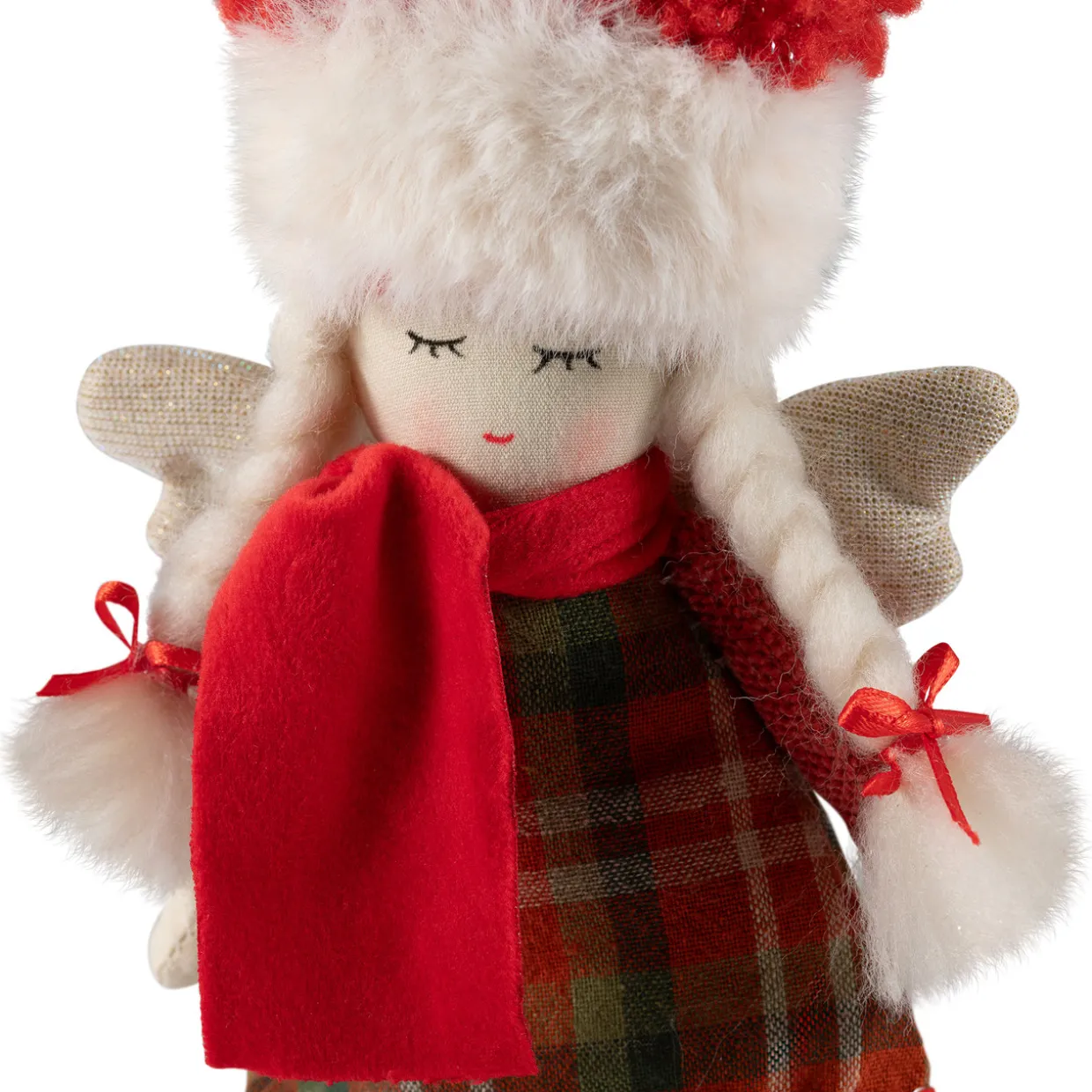 Angel Girl with Glittered Wings Christmas Ornament - 8.5"