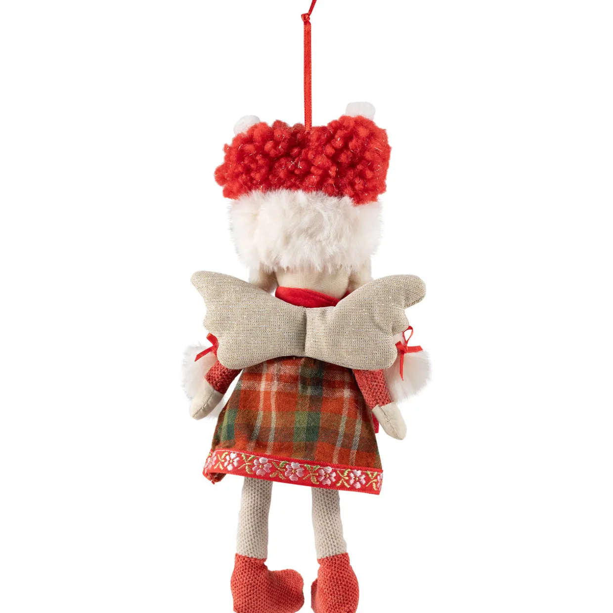 Angel Girl with Glittered Wings Christmas Ornament - 8.5"