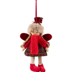 Angel Girl with Knitted Winter Hat Christmas Ornament - 8.5"