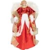 Angel with Lighted Wings Christmas Tree Topper - 14" - Red and White