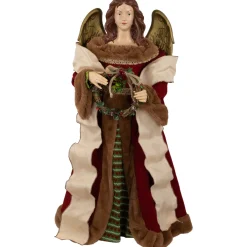 Angel with Wings Commercial Size Christmas Tree Topper - 3' - Brown and Red - Unlit