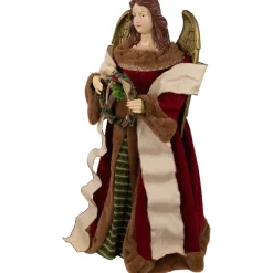 Angel with Wings Commercial Size Christmas Tree Topper - 3' - Brown and Red - Unlit