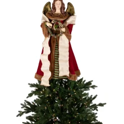 Angel with Wings Commercial Size Christmas Tree Topper - 3' - Brown and Red - Unlit