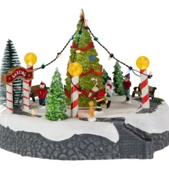 Animated and Musical Ice Skaters Christmas Scene LED Lighted Village Display - 9