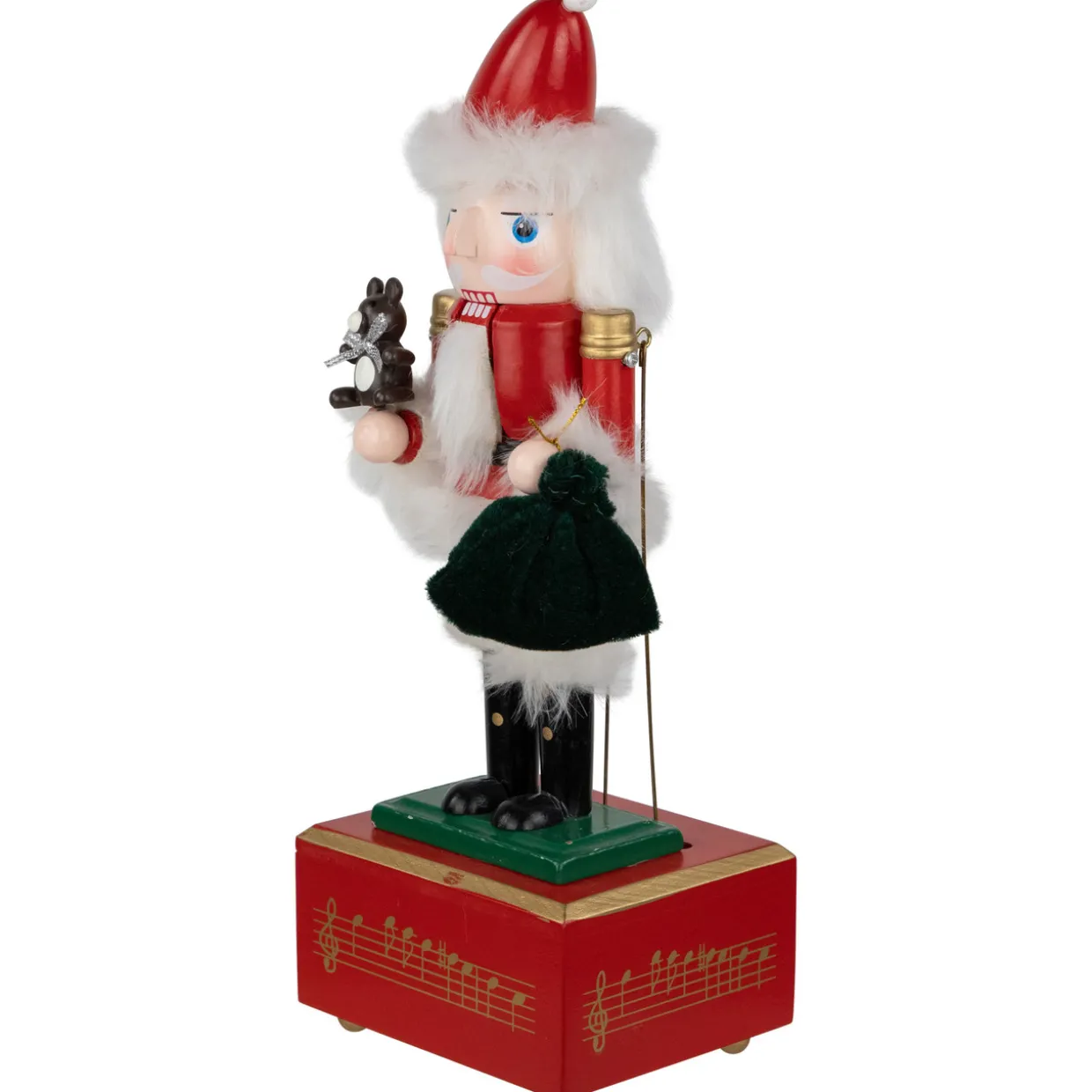 Animated and Musical Santa Christmas Nutcracker with Bear - 12"