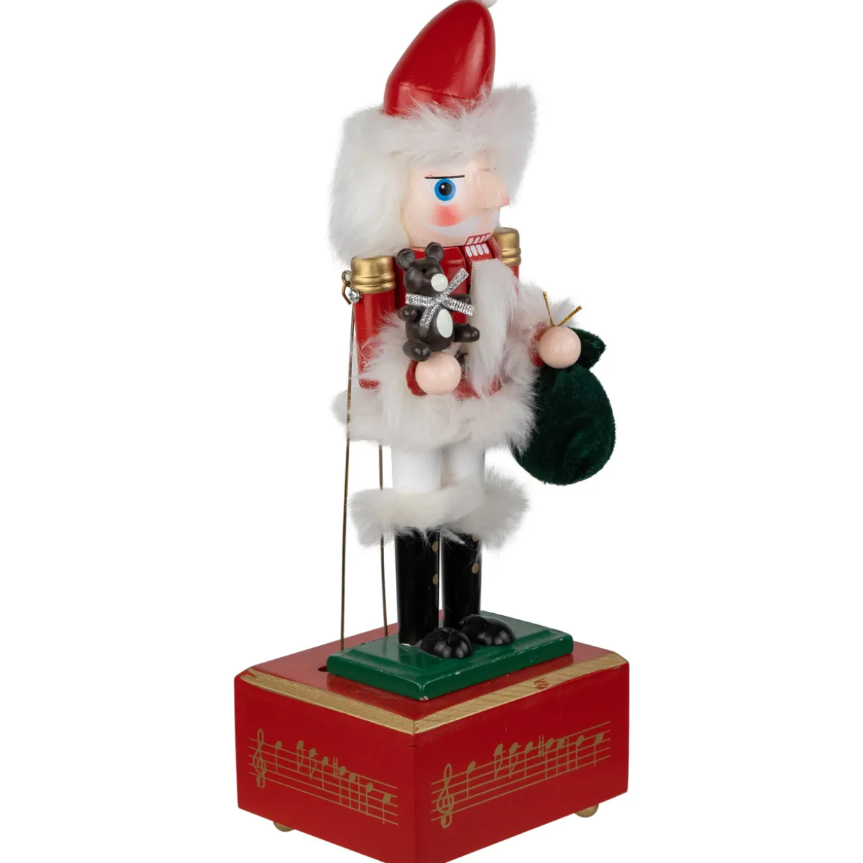 Animated and Musical Santa Christmas Nutcracker with Bear - 12"
