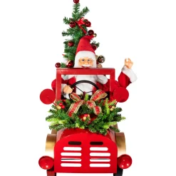Animated and Musical Santa Driving Vintage Truck Christmas Decoration - 36.5