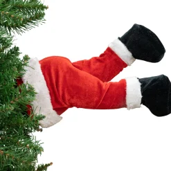 Animated and Musical Santa's Kicking Legs Christmas Village Decoration - 25.5"