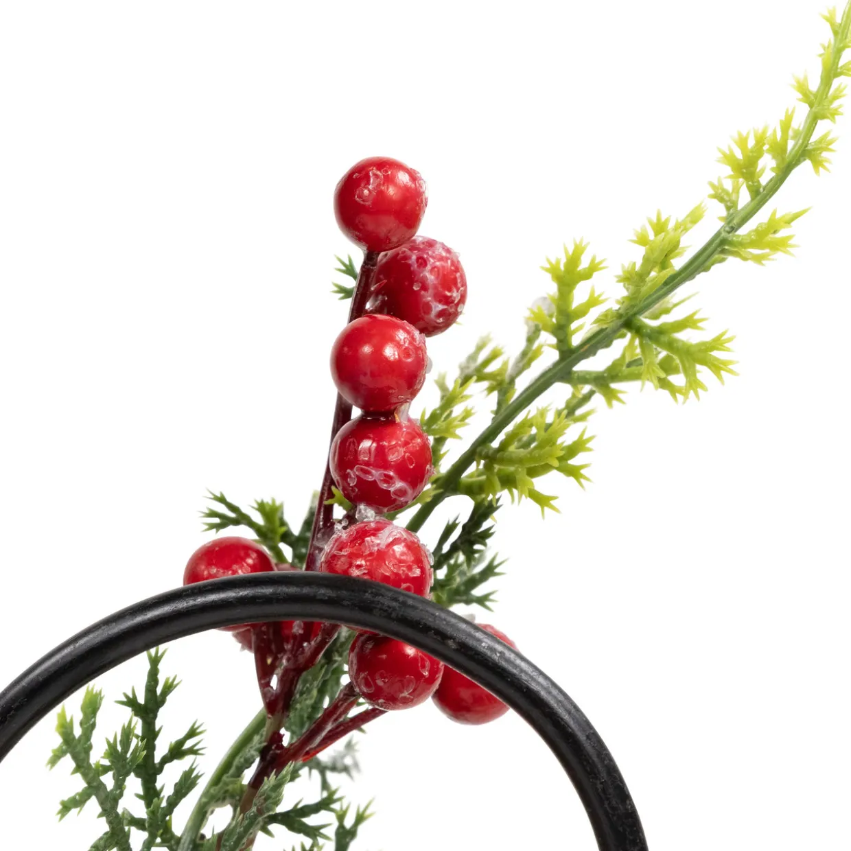 Apples and Berries Christmas Pillar Candle Holder - 10" - Green and Red