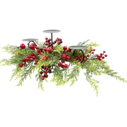 Apples and Berries Triple Pillar Christmas Candle Holder - 36