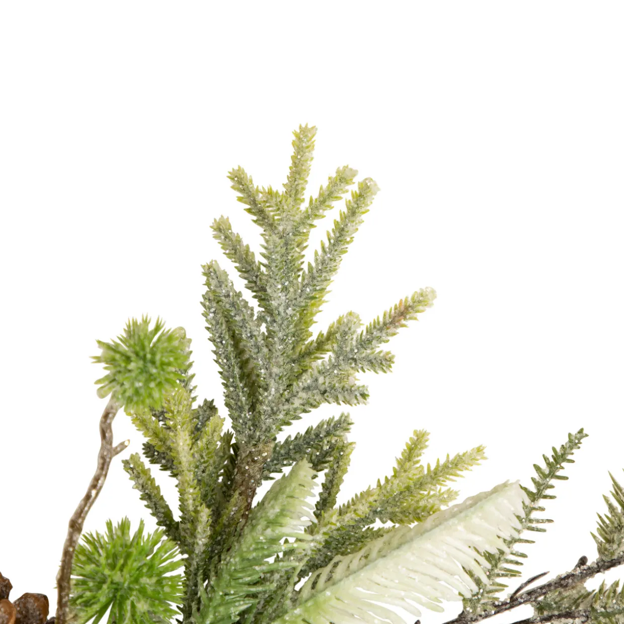 Artificial Christmas Garland with Frosted Foliage and Pinecones - 5' x 8" - Unlit