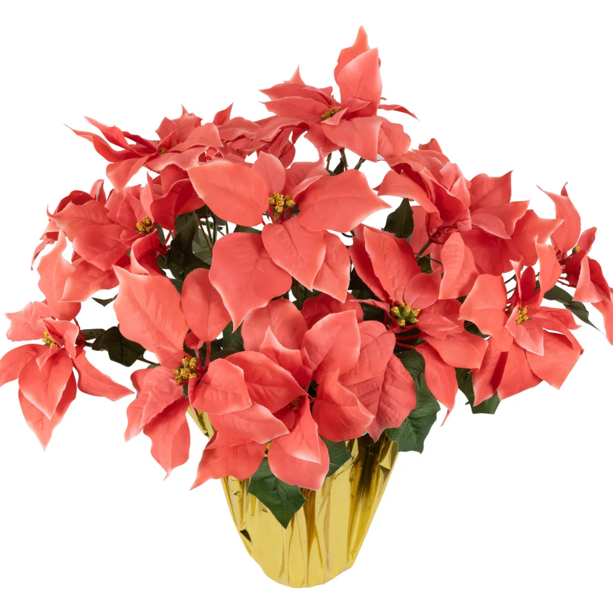 Artificial Christmas Poinsettia with Wrapped Base - 28" - Pink