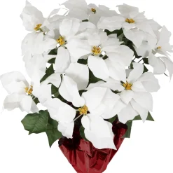 Artificial Christmas Poinsettia Flowers with Wrapped Base - 22