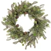 Artificial Christmas Wreath with Frosted Foliage and Pine Cones - 24" - Unlit