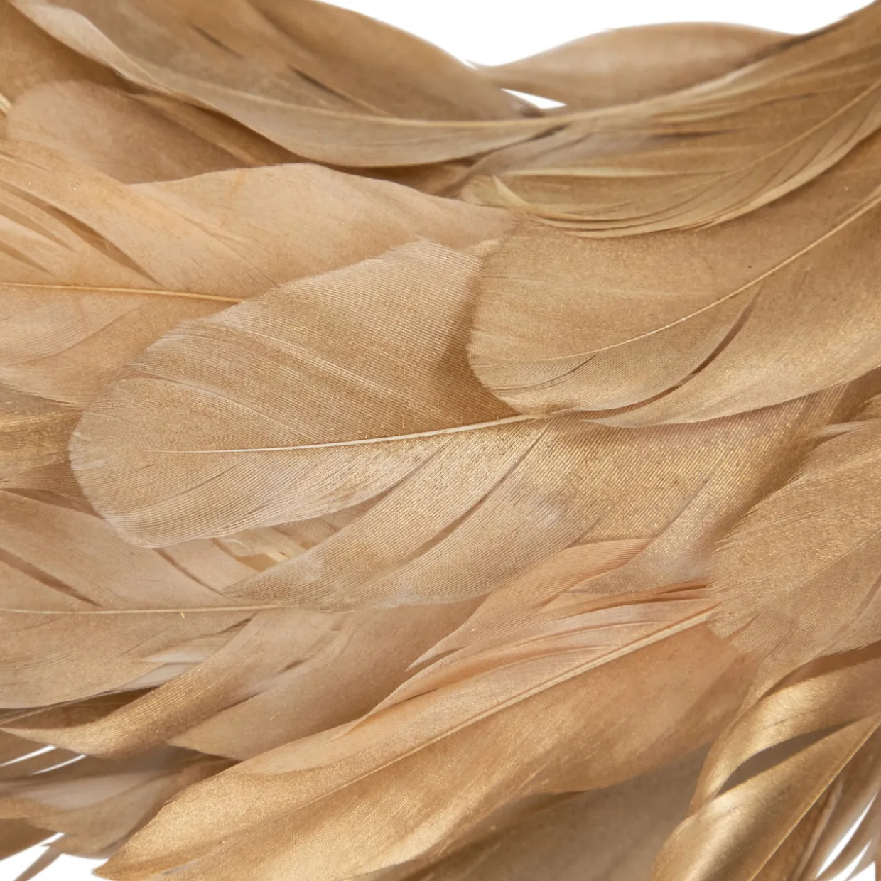 Artificial Feather Wreath - 14" - Gold