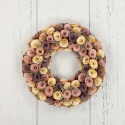 Artificial Floral Wooden Spring Wreath - 12
