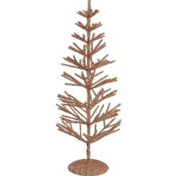 Artificial Glittered Twig Christmas Tree - 18" - Rose Gold - Unlit