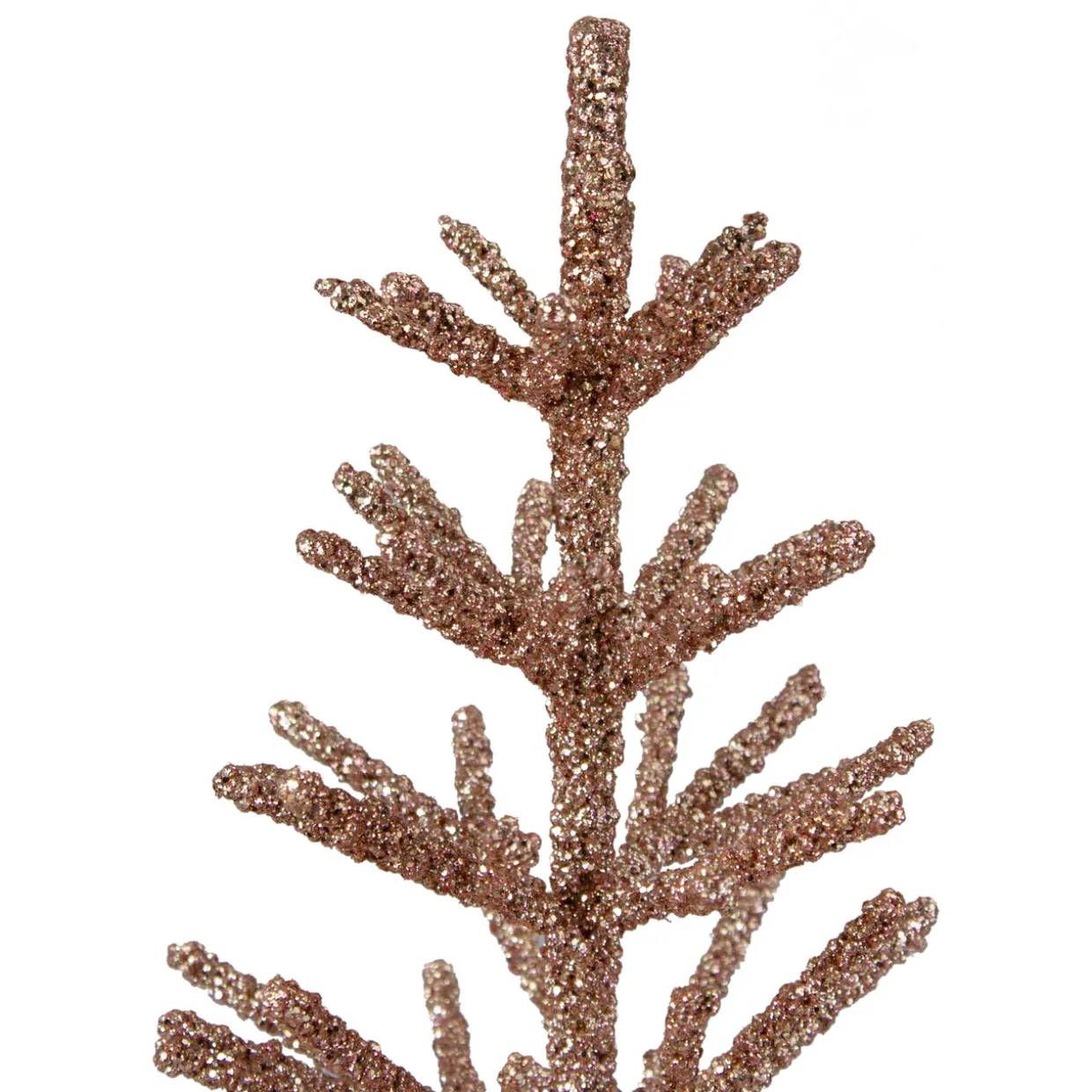 Artificial Glittered Twig Christmas Tree - 18" - Rose Gold - Unlit