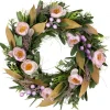Artificial Mixed Floral and Greenery Spring Wreath - 13" - Purple
