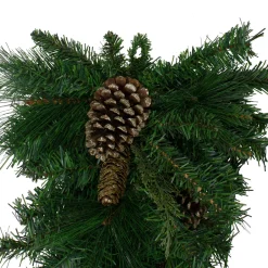 Artificial Mixed Pine with Glitter Pine Cones Christmas Teardrop Swag - 28