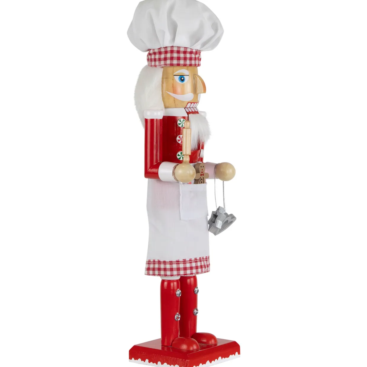 Baker with Rolling Pin Nutcracker Christmas Figure - 15" - White and Red