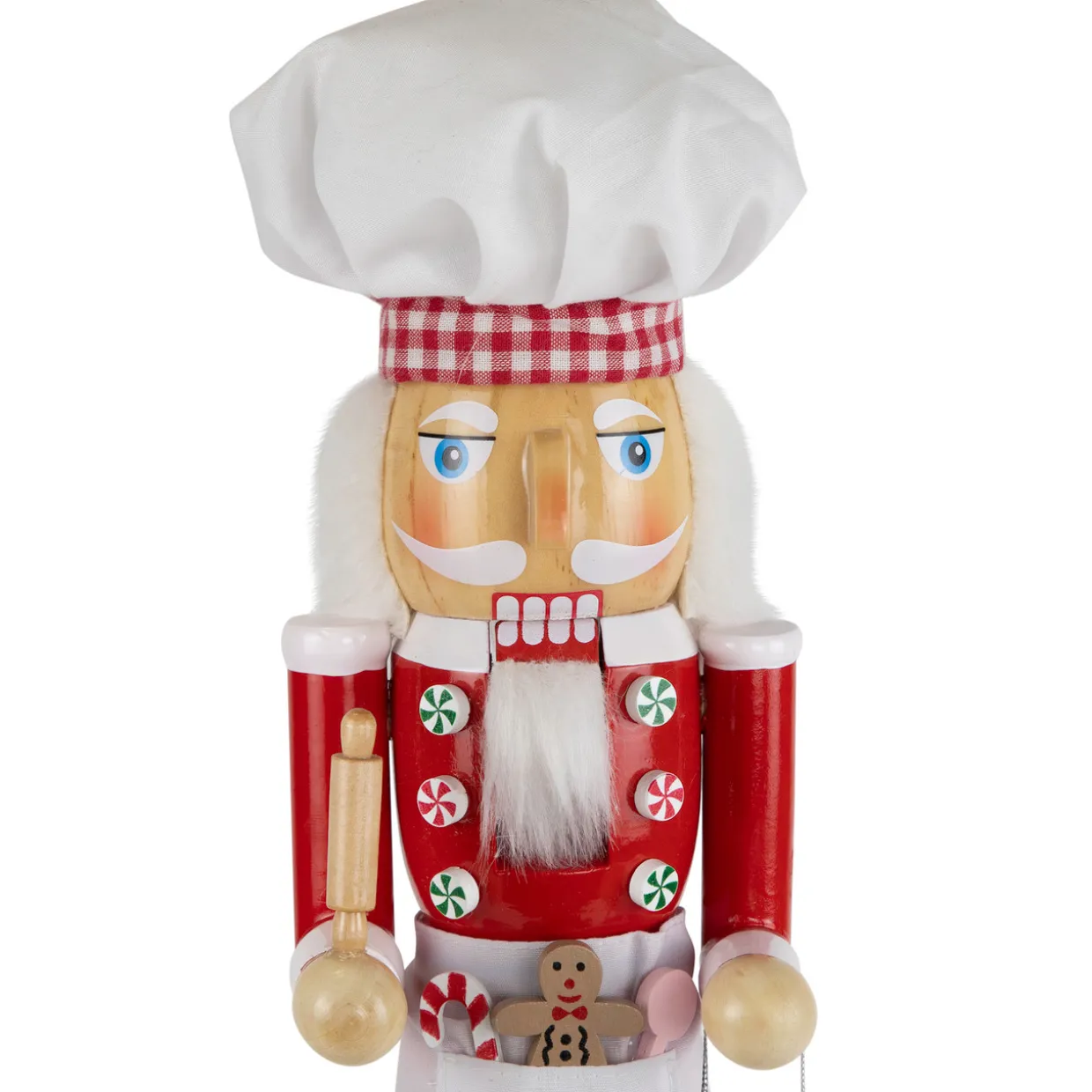 Baker with Rolling Pin Nutcracker Christmas Figure - 15" - White and Red