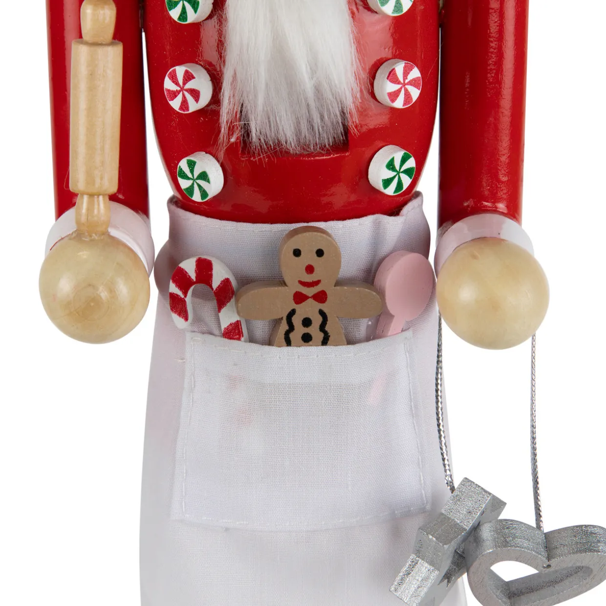 Baker with Rolling Pin Nutcracker Christmas Figure - 15" - White and Red