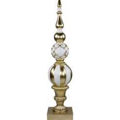 Ball Finial Commercial Size Christmas Decoration 48" - Gold and White