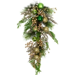 Ball Ornaments and Berries Glittered Artificial Christmas Swag - 25"