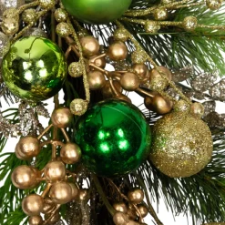 Ball Ornaments and Berries Glittered Artificial Christmas Swag - 25