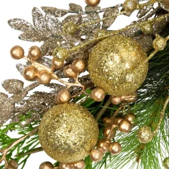 Ball Ornaments and Berries Glittered Artificial Christmas Swag - 25