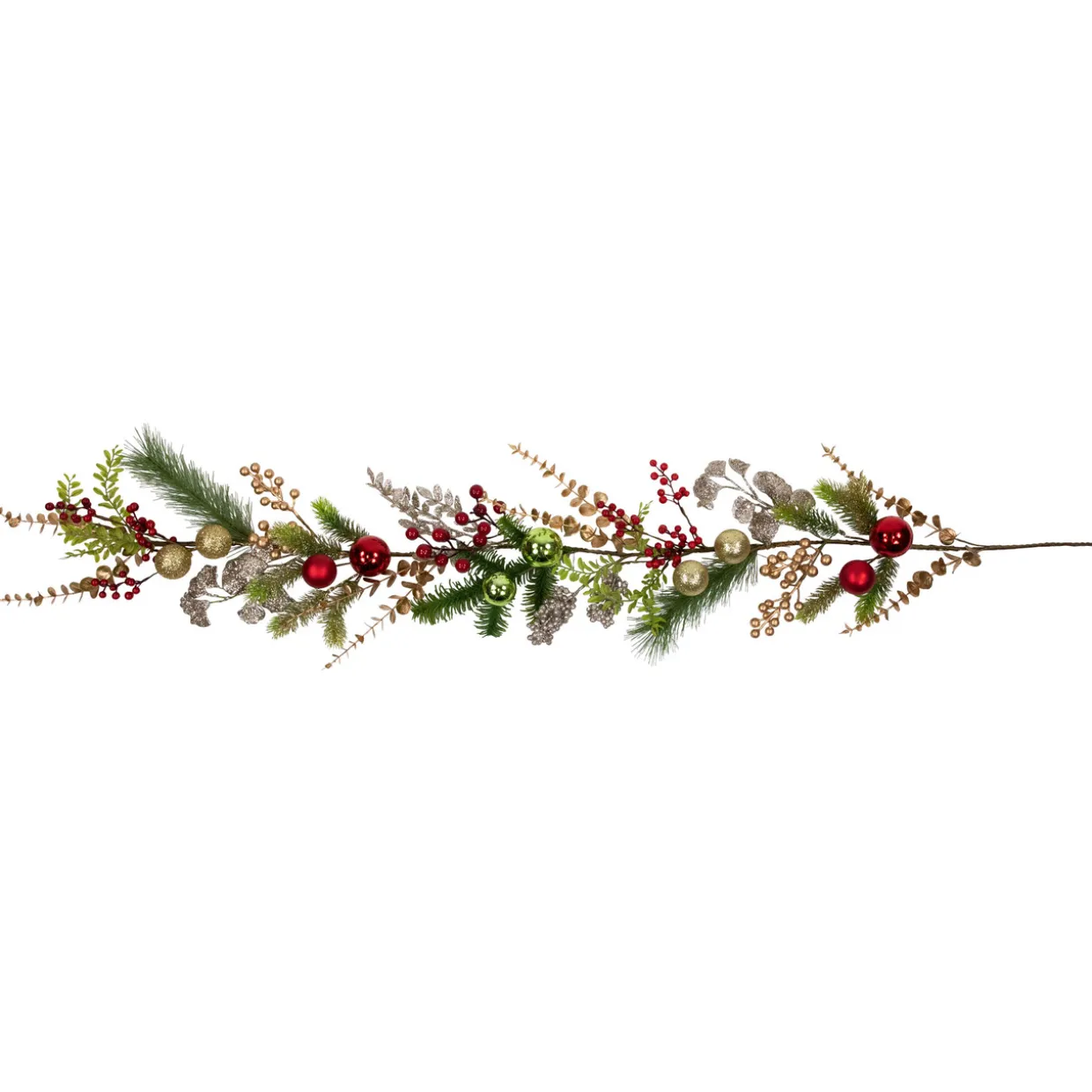 Ball Ornaments Glittered Artificial Christmas Garland - 5' x 10" - Unlit