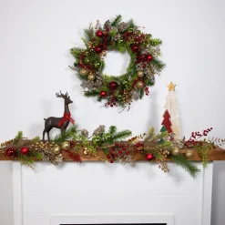 Ball Ornaments Glittered Artificial Christmas Garland - 5' x 10" - Unlit