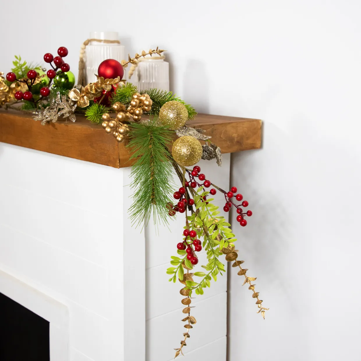 Ball Ornaments Glittered Artificial Christmas Garland - 5' x 10" - Unlit