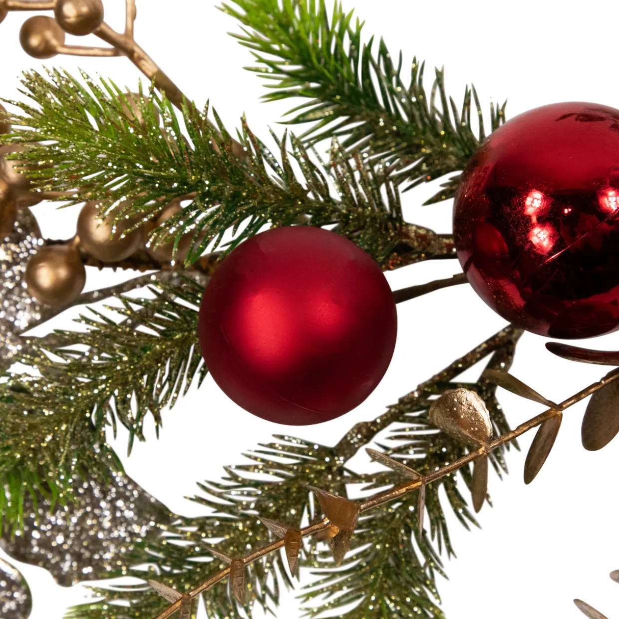 Ball Ornaments Glittered Artificial Christmas Garland - 5' x 10" - Unlit