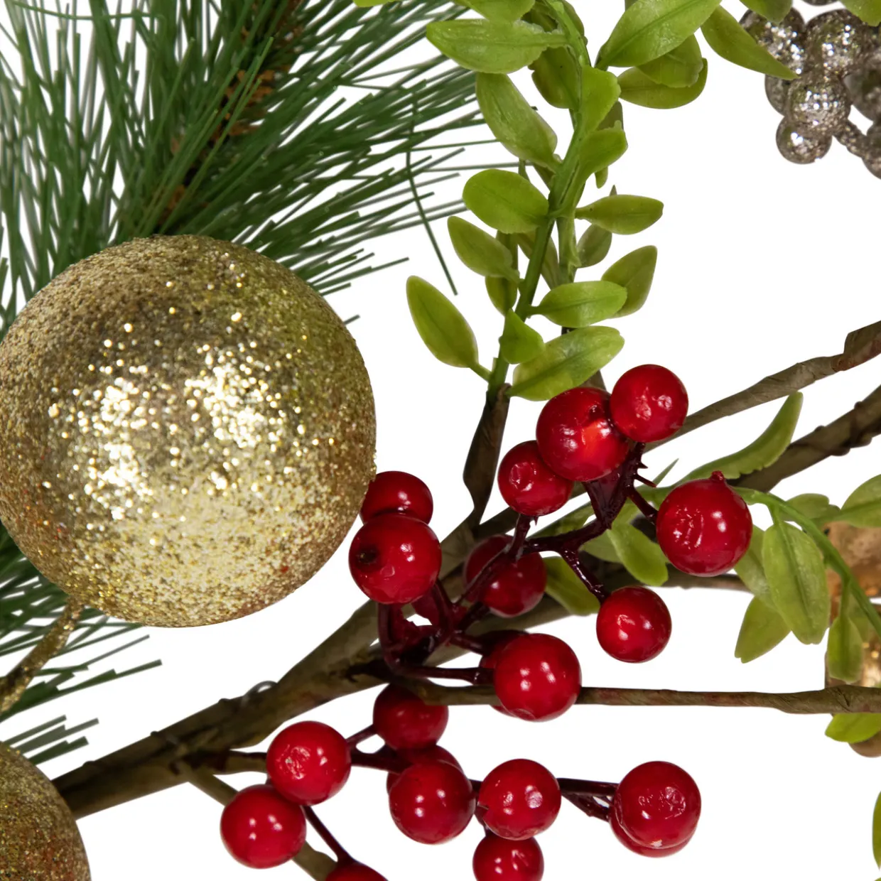 Ball Ornaments Glittered Artificial Christmas Garland - 5' x 10" - Unlit