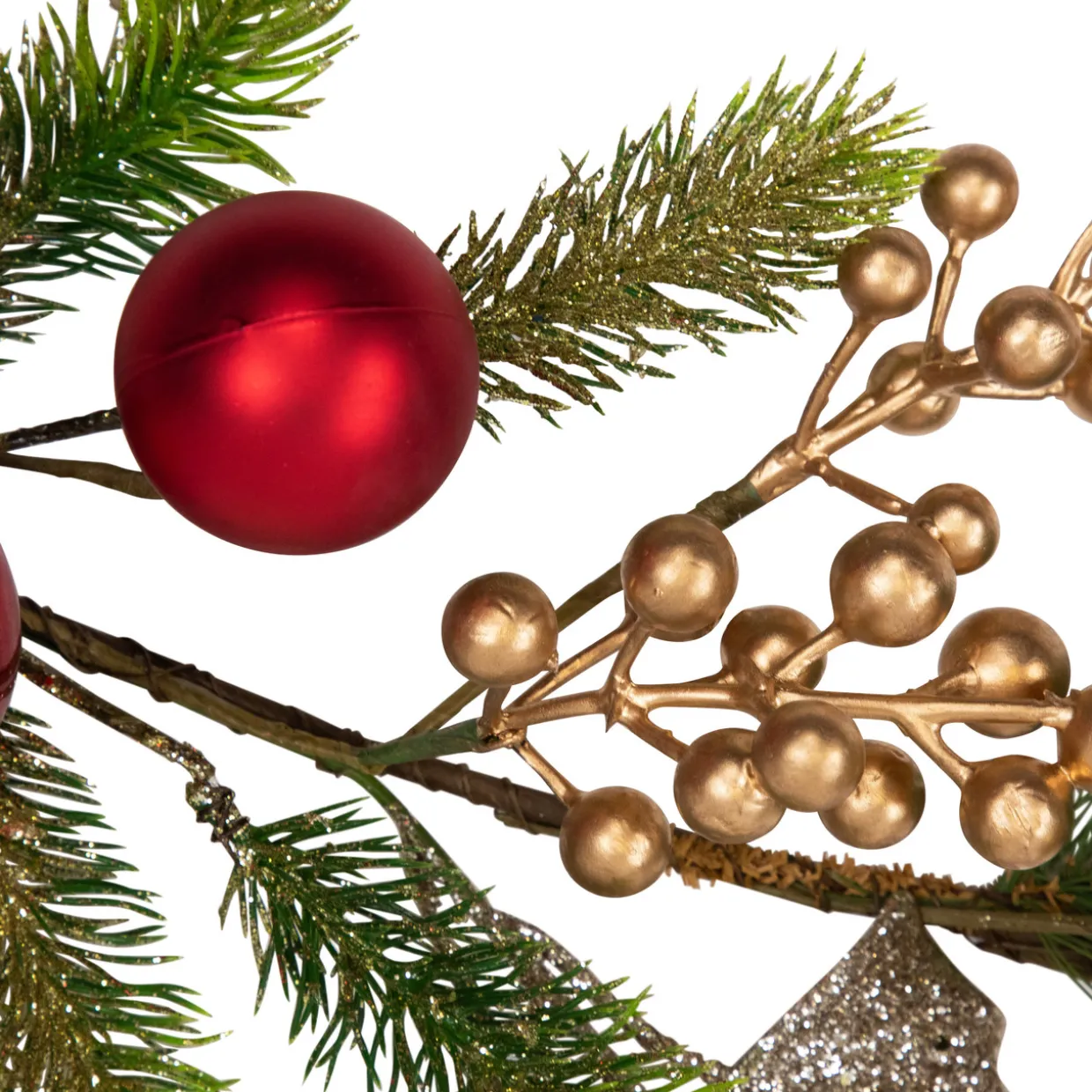 Ball Ornaments Glittered Artificial Christmas Garland - 5' x 10" - Unlit