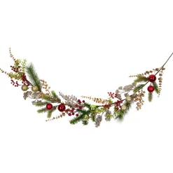 Ball Ornaments Glittered Artificial Christmas Garland - 5' x 10