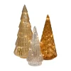Battery Operated Gold, Bronze & Silver Trees - Set of 3