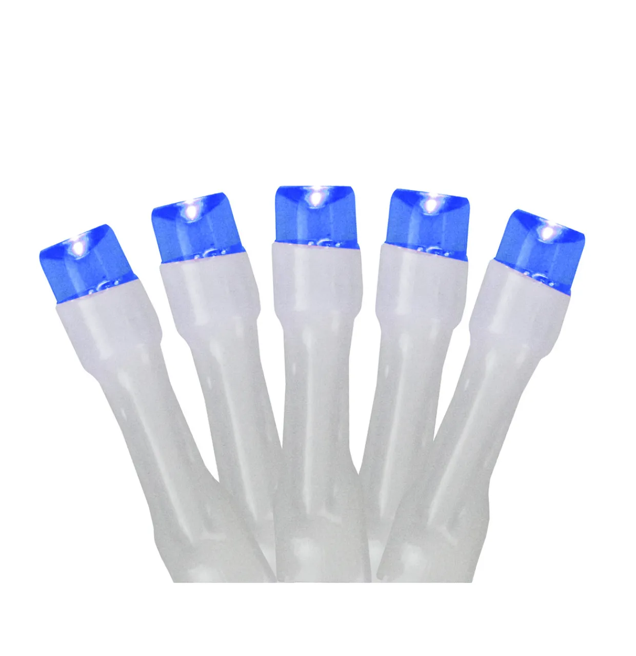 Battery Operated LED Christmas Lights - Blue - 9.5' White Wire - 20ct