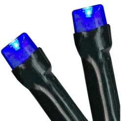 Battery Operated LED Christmas Lights - Blue - 9.5' Green Wire - 20ct