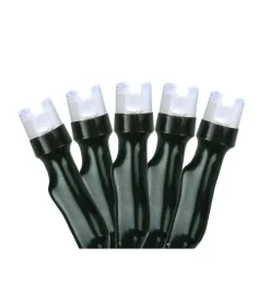 Battery Operated LED Christmas Lights - Pure White - 9.5' Black Wire - 20ct