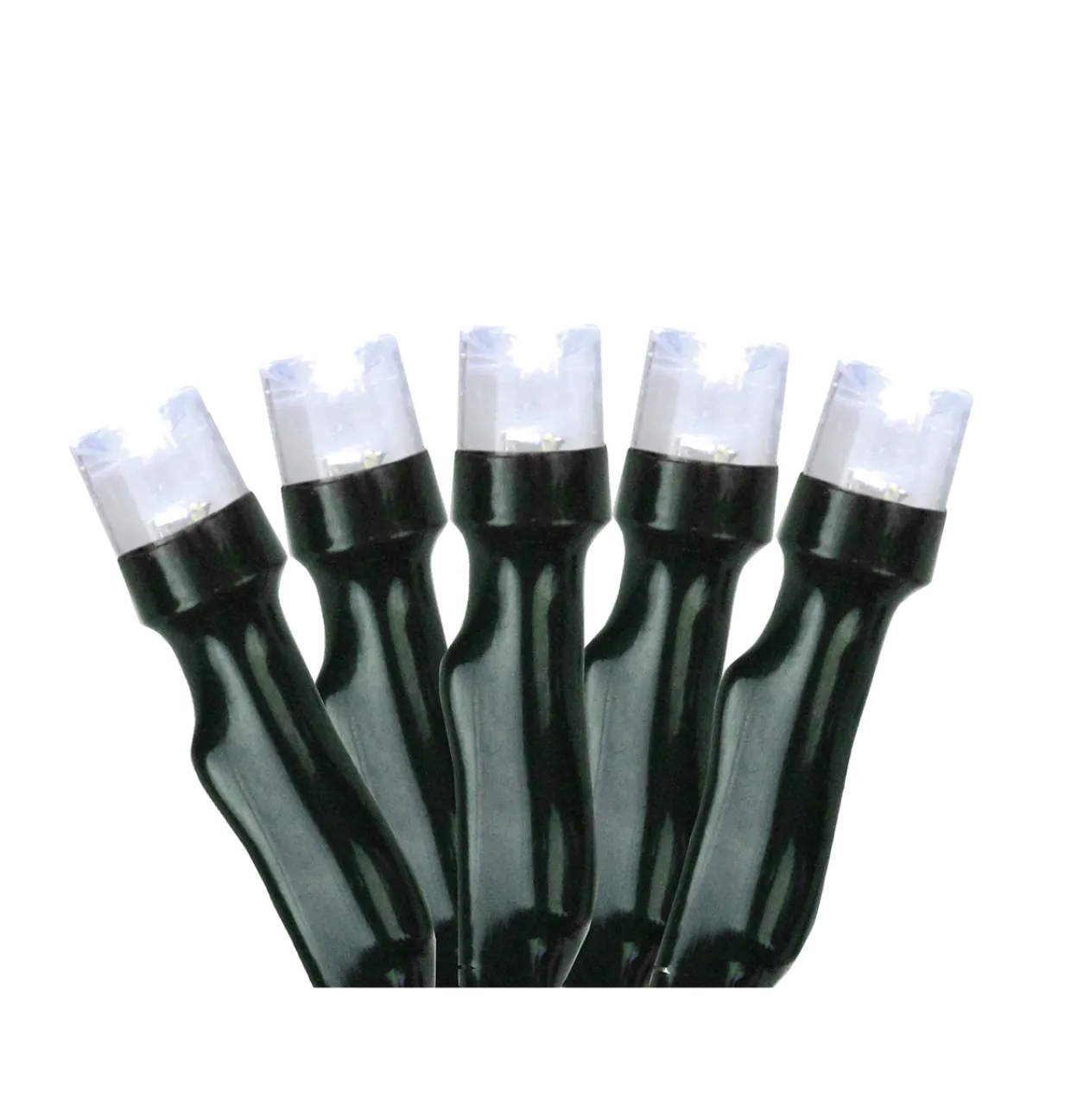 Battery Operated LED Christmas Lights - Pure White - 9.5' Black Wire - 20ct